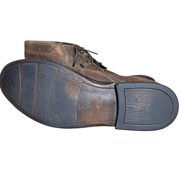 Clark's Chukka Ankle Desert Boots Men's Size 13M Dark Brown Leather Preowned - Picture 8 of 12